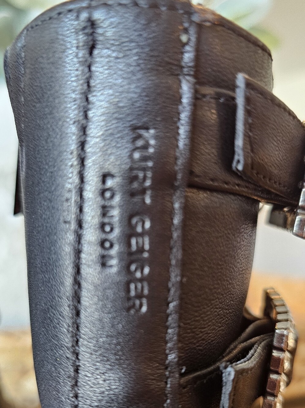 👁Kurt Geiger👁 Black Leather W/Crystal Lace-Up Boots Women's Sz 7.5 8 9.5 & 10 - Picture 5 of 11